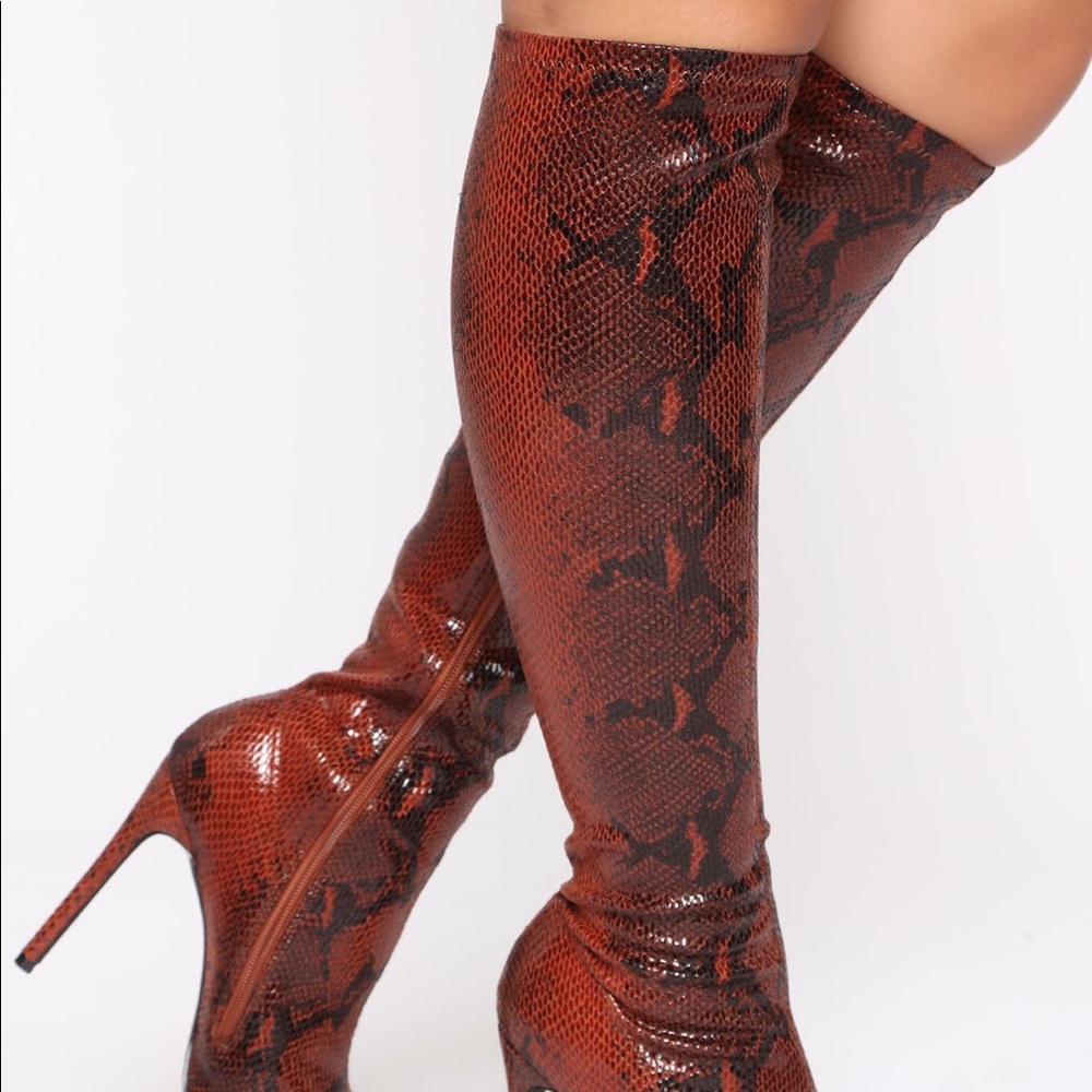 🔥NWT FASHION NOVA Chocolate Snake stiletto Heel - Picture 7 of 13